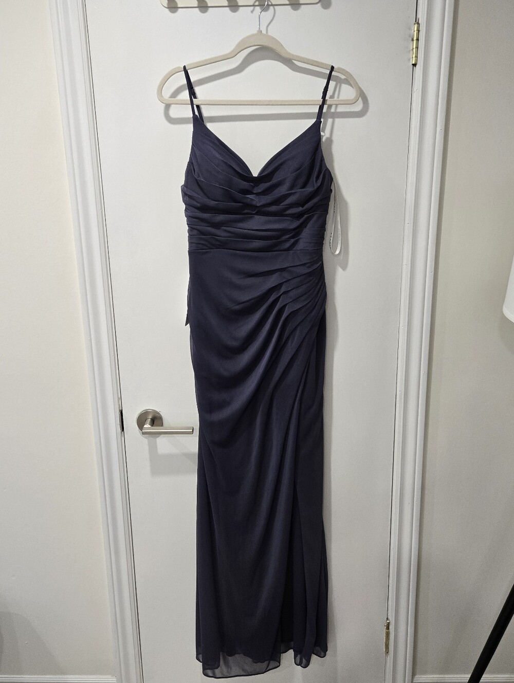 NWT Azazie Deandra Dress in Stormy Size A8